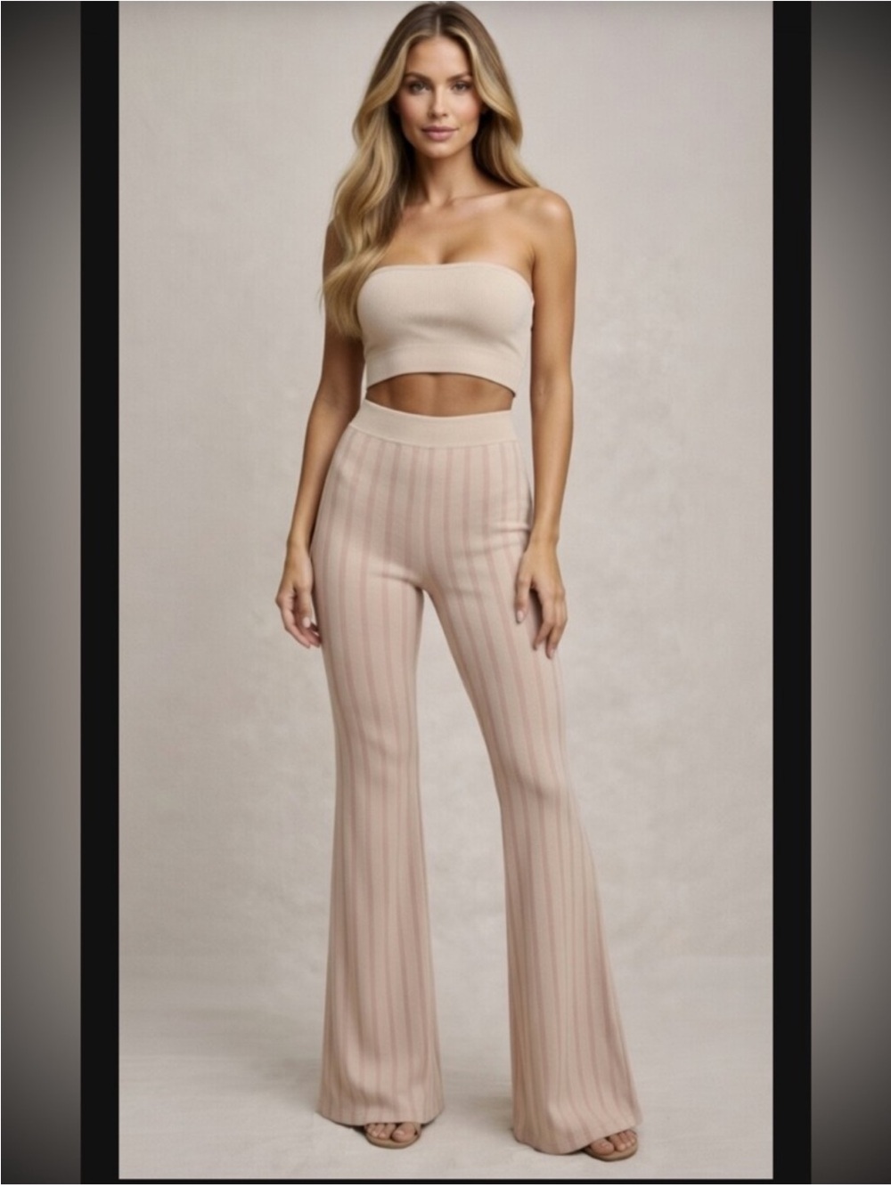 HOUSE OF CB 'MADERA' high-waist striped bandage trousers /Size S-US 4-6 $189